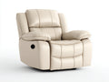 Sillones reclinables tapizados en cuero sintético 96x98x105 cm - beige - respaldo acolchado y mecanismo reclinable