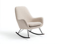 Mecedora tapizada 75x90x100 cm color beige con base de balanceo para interior estilo moderno