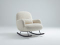 Mecedoras tapizadas en tejido bouclé 78x90x88 cm - beige-negro - respaldo envolvente y base curva