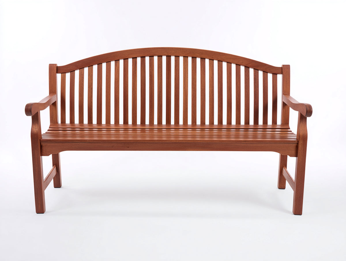 Bancos de jardín de madera 160 x 64 x 94 cm - marrón - diseño clásico con respaldo curvo