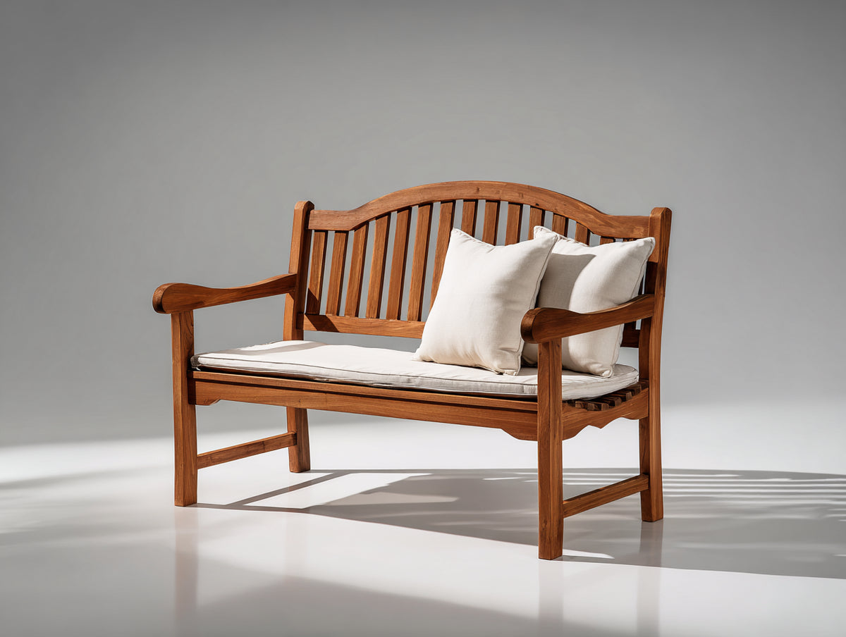 Bancos de jardín de madera 130 x 62 x 92 cm - marrón - diseño clásico con respaldo curvo