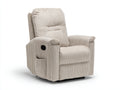 Sillones reclinables tapizados en pana 92x94x108 cm - beige claro - respaldo alto con control lateral para salón