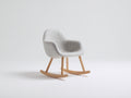 Mecedoras tapizadas de tela bouclé y madera 66x78x82 cm - gris claro-roble natural - diseño compacto con reposabrazos para salón