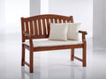 Bancos de jardín de madera 130 x 60 x 90 cm - marrón rojizo-beige - respaldo curvo con asiento acolchado