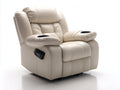 Sillones reclinables tapizado 100 x 98 x 106 cm - beige - diseño eléctrico con reposapiés y 2 portavasos