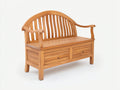 Bancos de jardín de madera 130x60x95 cm - marrón natural - con 2 cajones y respaldo curvo