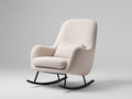 Mecedoras tapizada de tela 79 x 91 x 100 cm - beige y negro - diseño moderno con respaldo alto y base de balanceo