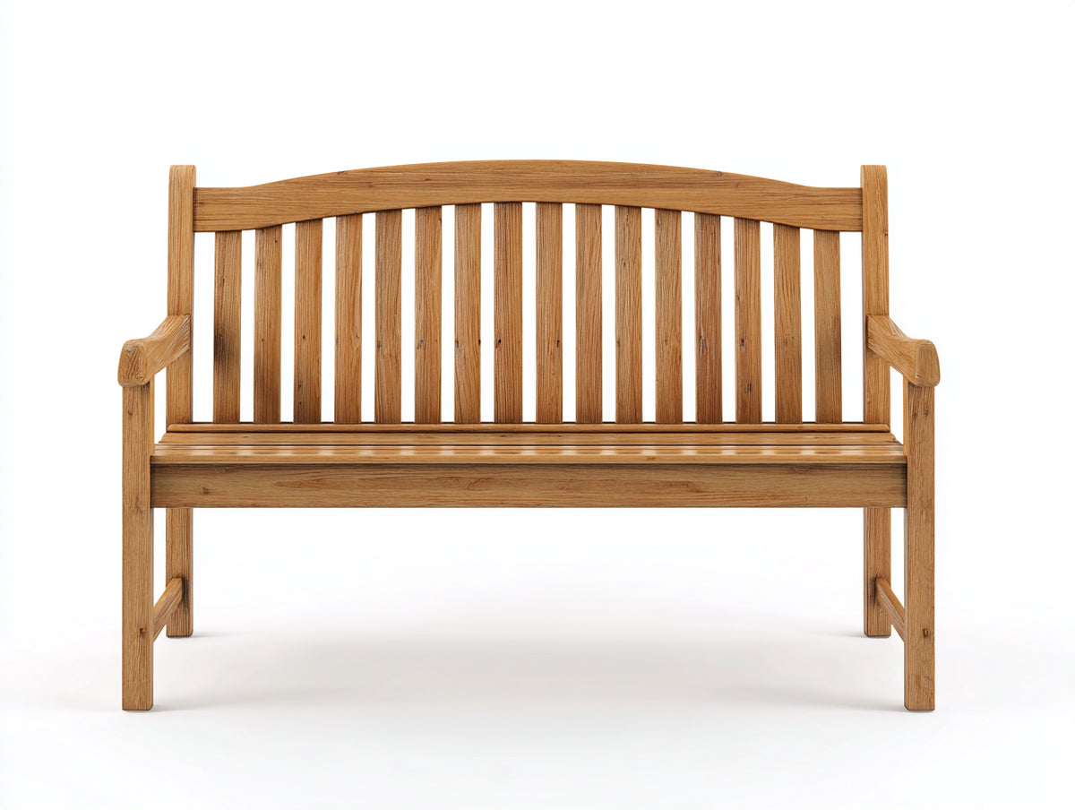 Bancos de jardín de madera 160x62x90 cm - roble natural - respaldo de lamas y reposabrazos para exterior