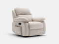 Sillones reclinables tapizados en tejido 98x100x106 cm - beige - respaldo acolchado con control lateral y bolsillo
