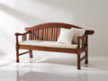 Bancos de jardín de madera 150 x 65 x 95 cm - marrón oscuro y beige - diseño clásico con respaldo curvo y asiento acolchado
